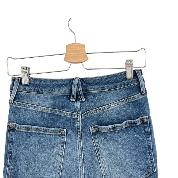 Good American Bombshell Shorts Denim Ripped Distressed Blue Size 4 27 - Picture 7 of 11